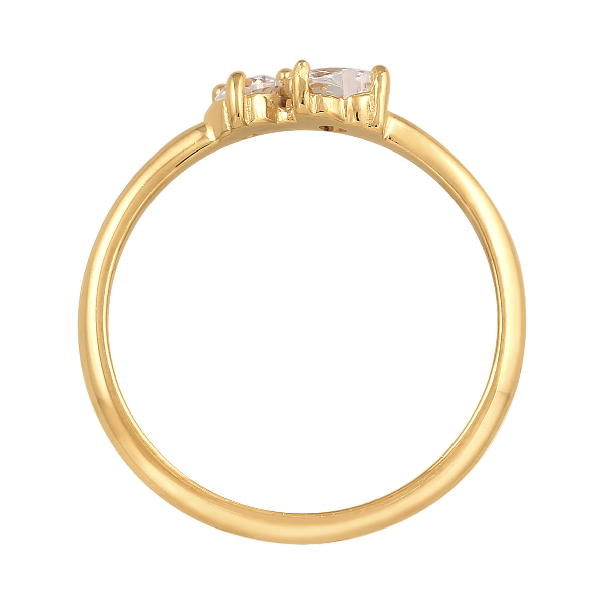 Gold - Elli | Verlobungsring Herz | Zirkonia ( Weiß ) | 925er Sterling Silber