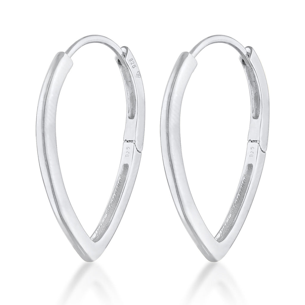 Silber - Elli | Creolen Tropfen | 925er Sterling Silber