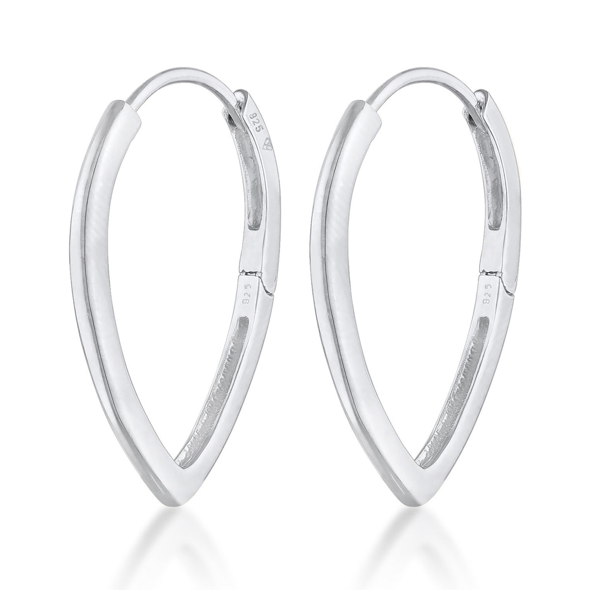 Silber - Elli | Creolen Tropfen | 925er Sterling Silber