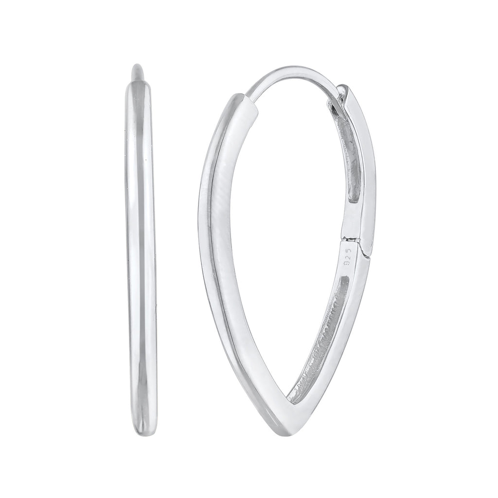 Silber - Elli | Creolen Tropfen | 925er Sterling Silber