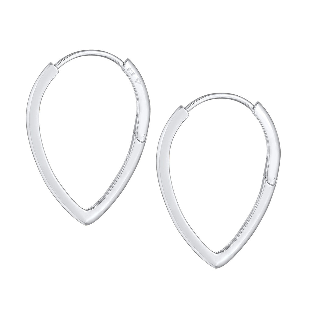 Silber - Elli | Creolen Tropfen | 925er Sterling Silber