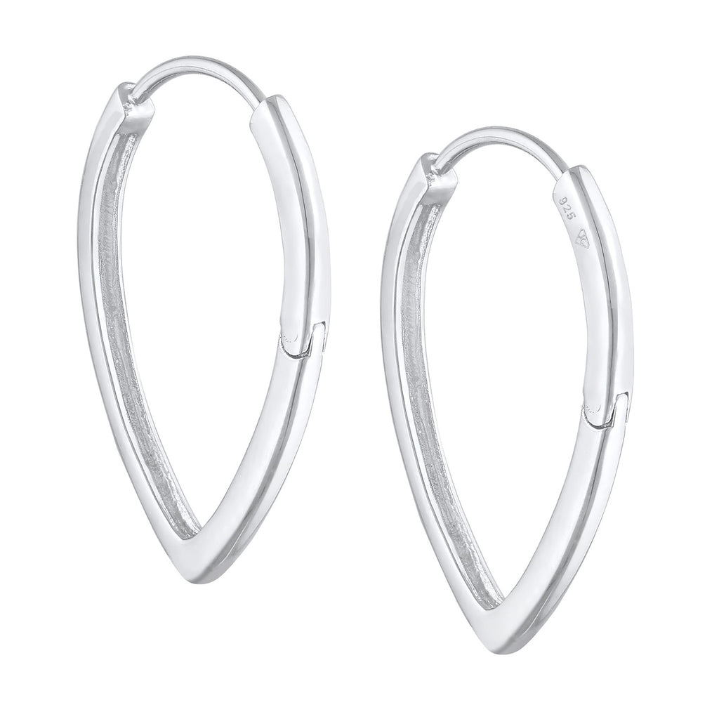 Silber - Elli | Creolen Tropfen | 925er Sterling Silber