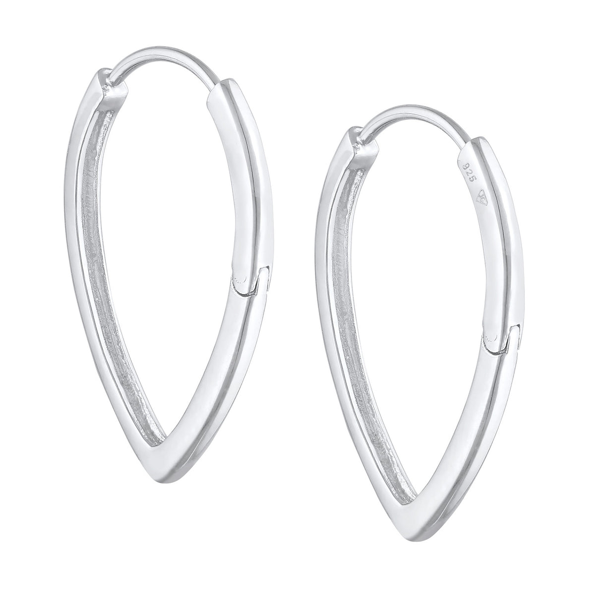 Silber - Elli | Creolen Tropfen | 925er Sterling Silber