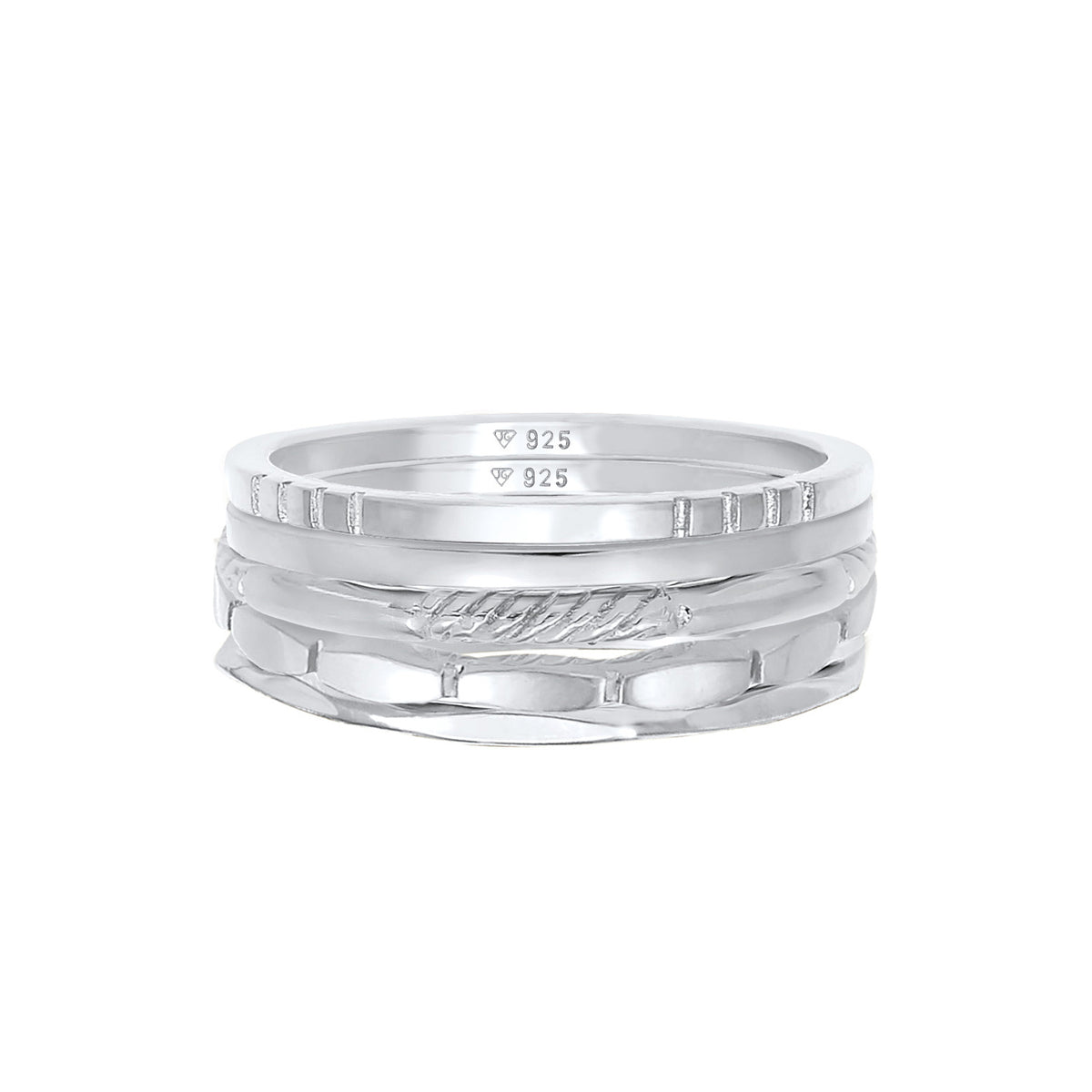 Silber - Elli | Bandring 5er Set | 925er Sterling Silber