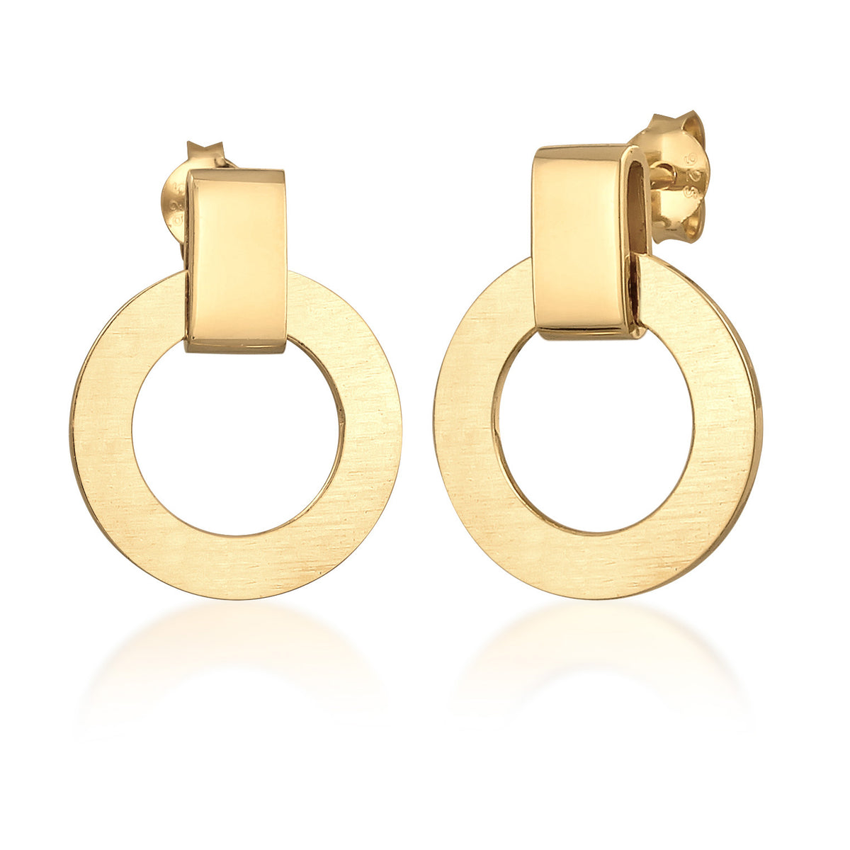 Gold - Elli | Ohrstecker Rund | 925er Sterling Silber