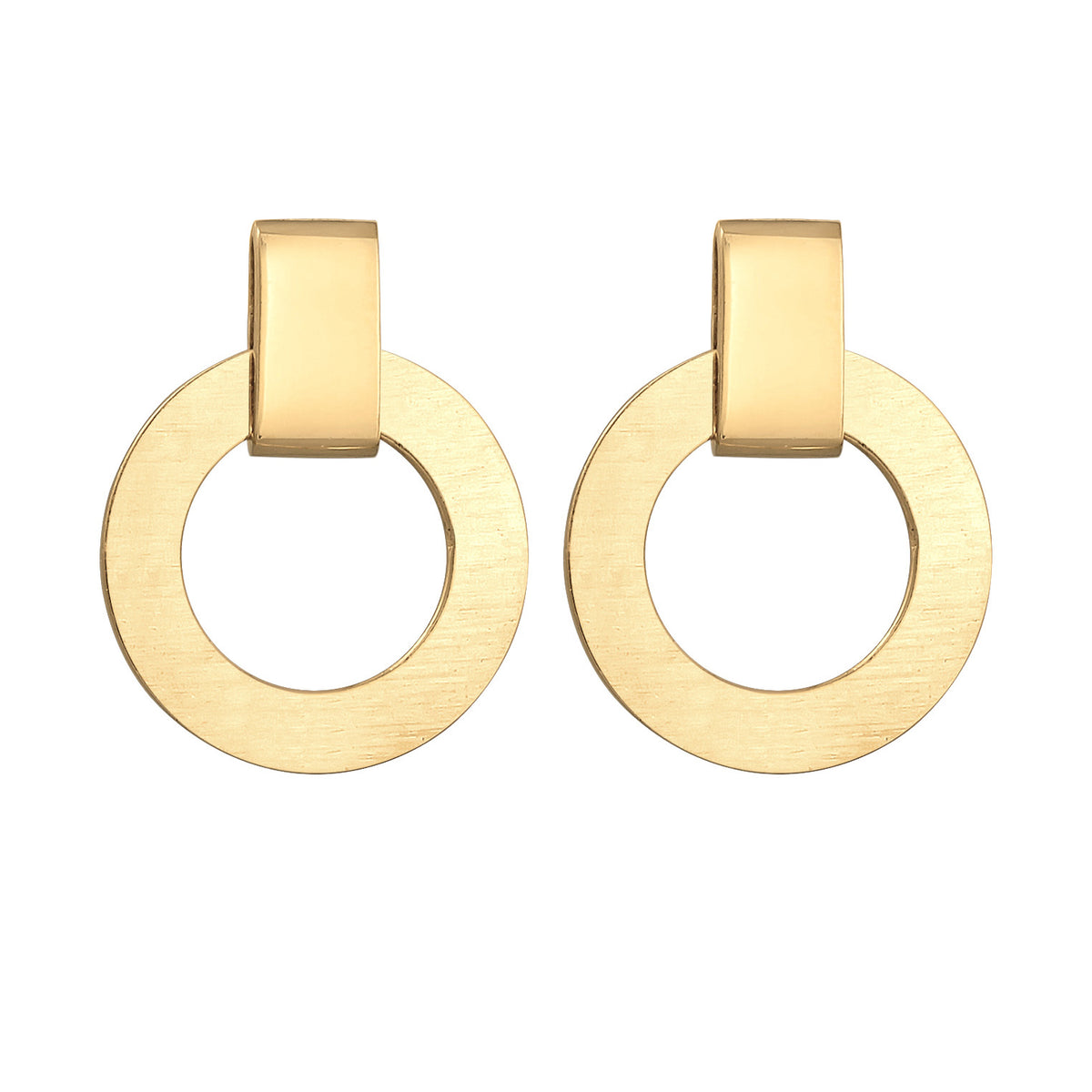 Gold - Elli | Ohrstecker Rund | 925er Sterling Silber