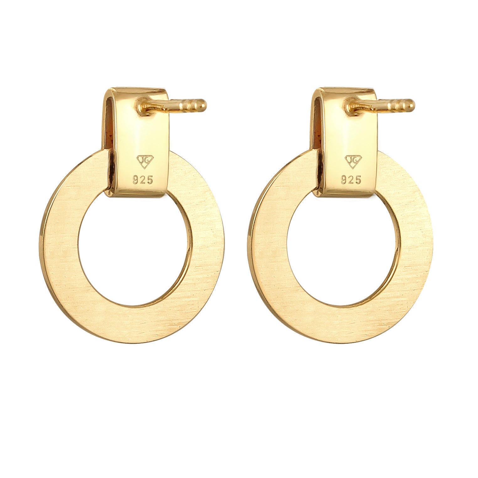 Gold - Elli | Ohrstecker Rund | 925er Sterling Silber