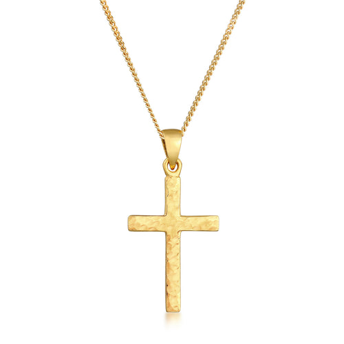 Gold - Elli | Halskette Kreuz | 925er Sterling Silber vergoldet