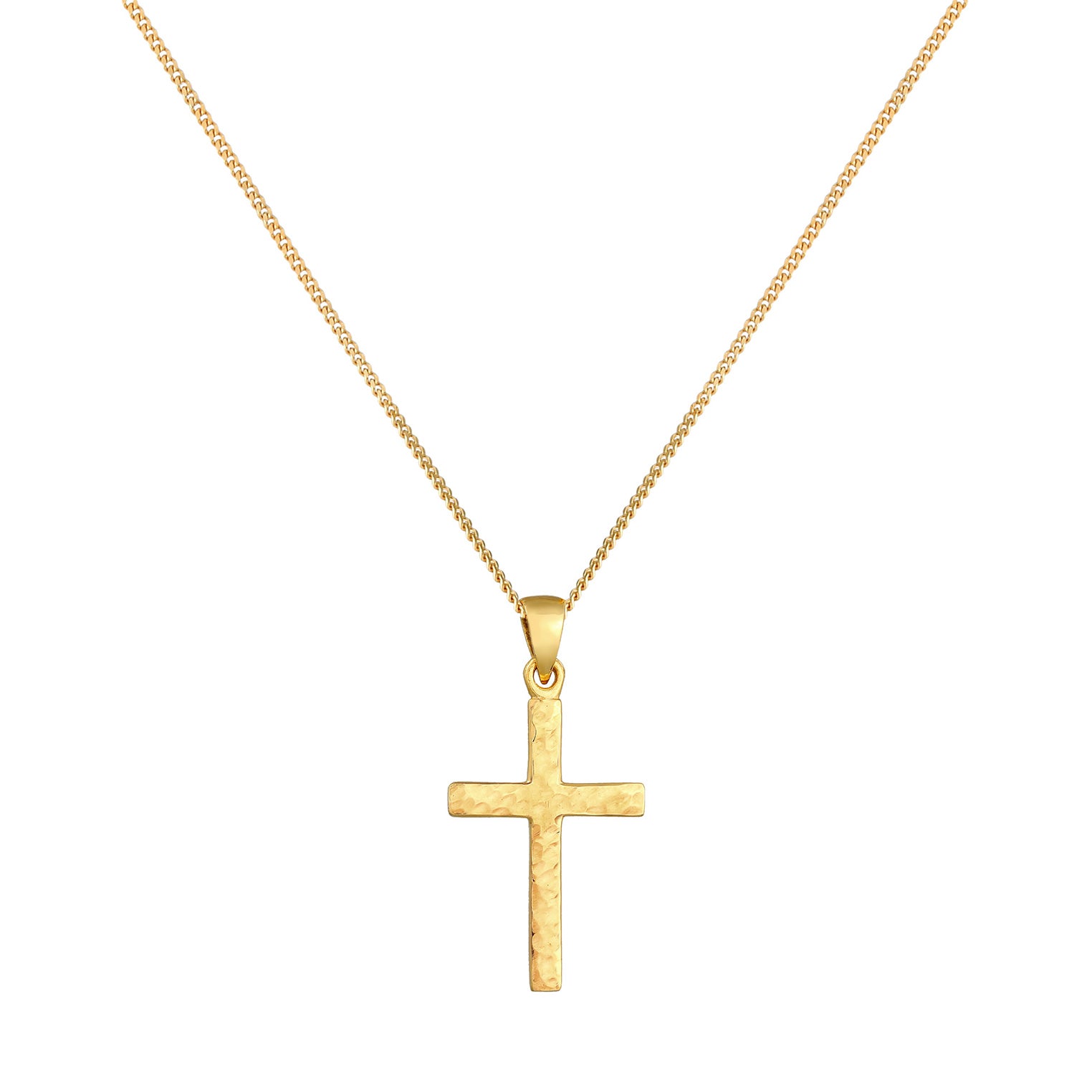 Gold - Elli | Halskette Kreuz | 925er Sterling Silber vergoldet