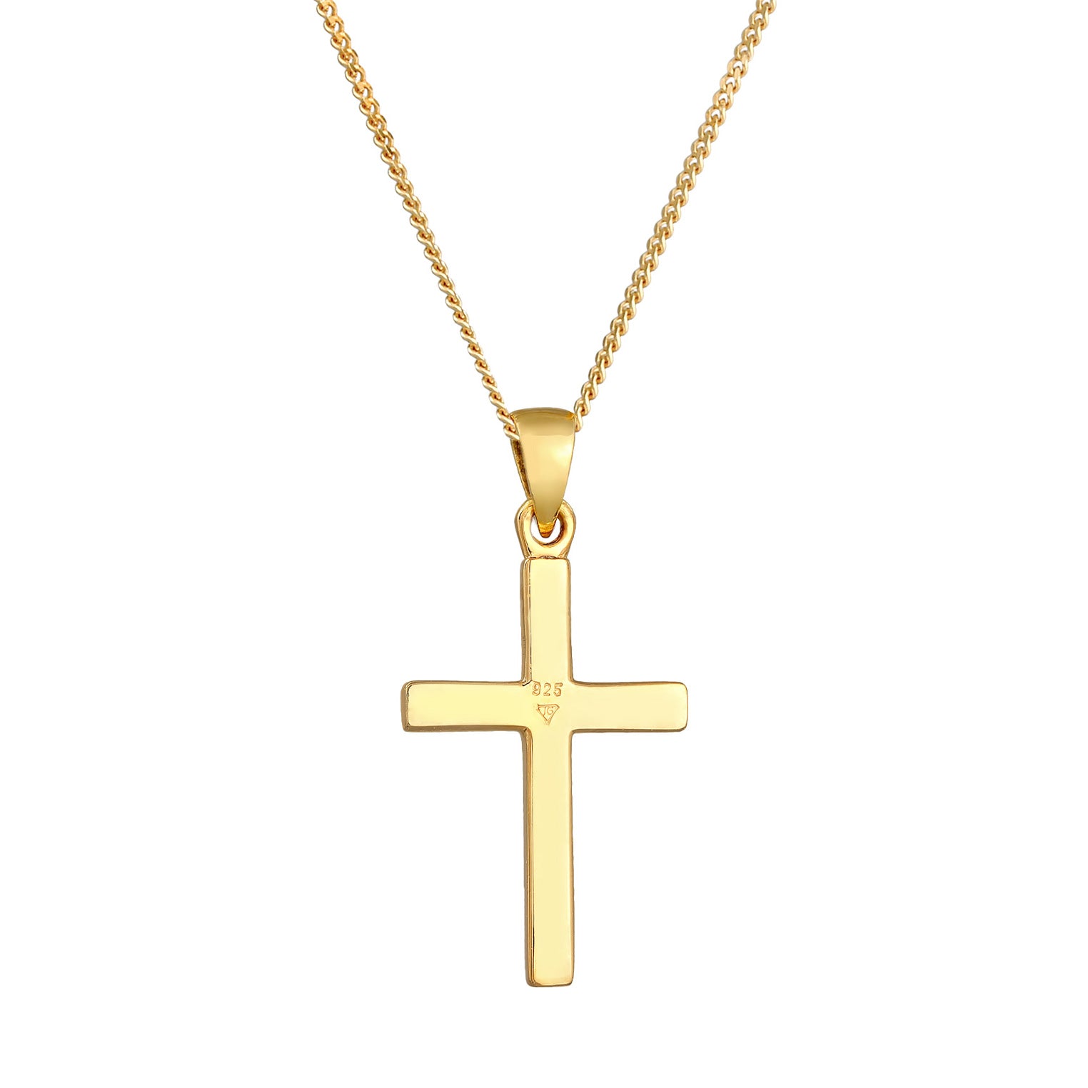 Gold - Elli | Halskette Kreuz | 925er Sterling Silber vergoldet