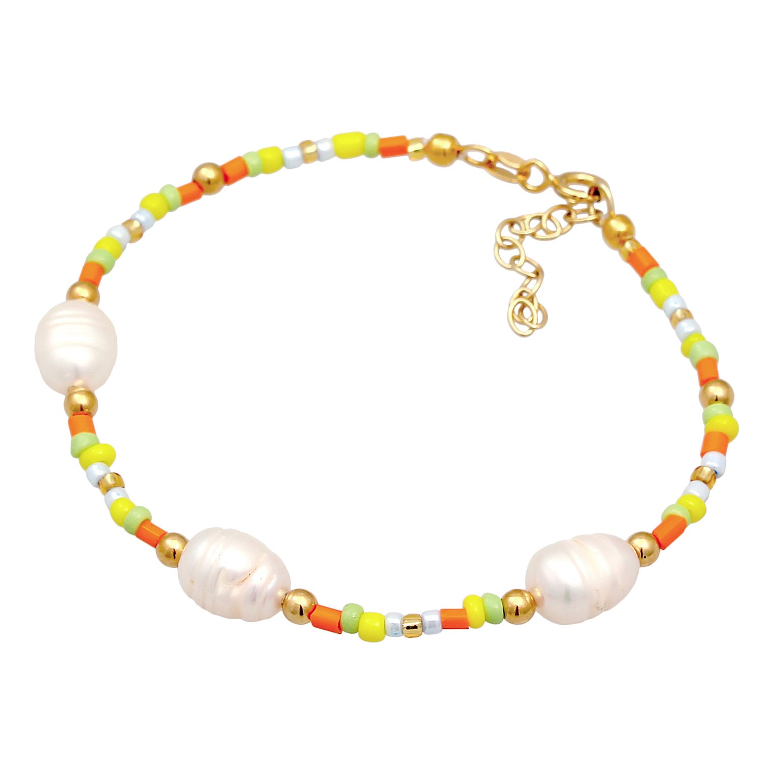 Gold - Elli | Armband Beads | Süßwasserzuchtperlen | 925er Sterling Silber Vergoldet