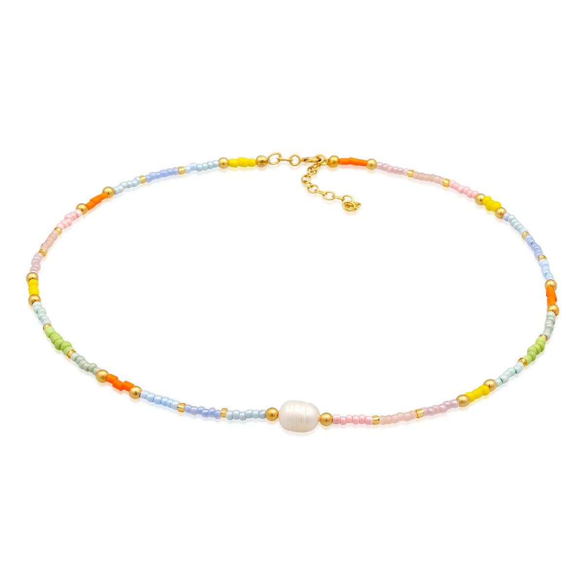 Gold - Elli | Choker Beads | Süßwasserzuchtperle | 925er Sterling Silber Vergoldet