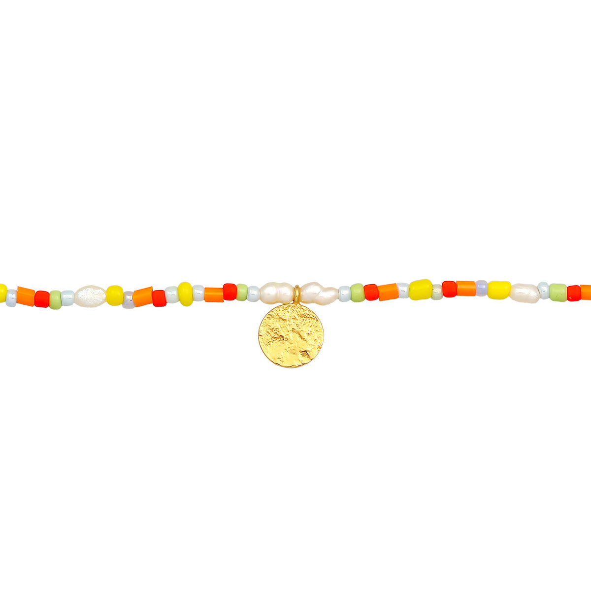 Gold - Elli | Choker Beads Bunt | 925er Sterling Silber Vergoldet