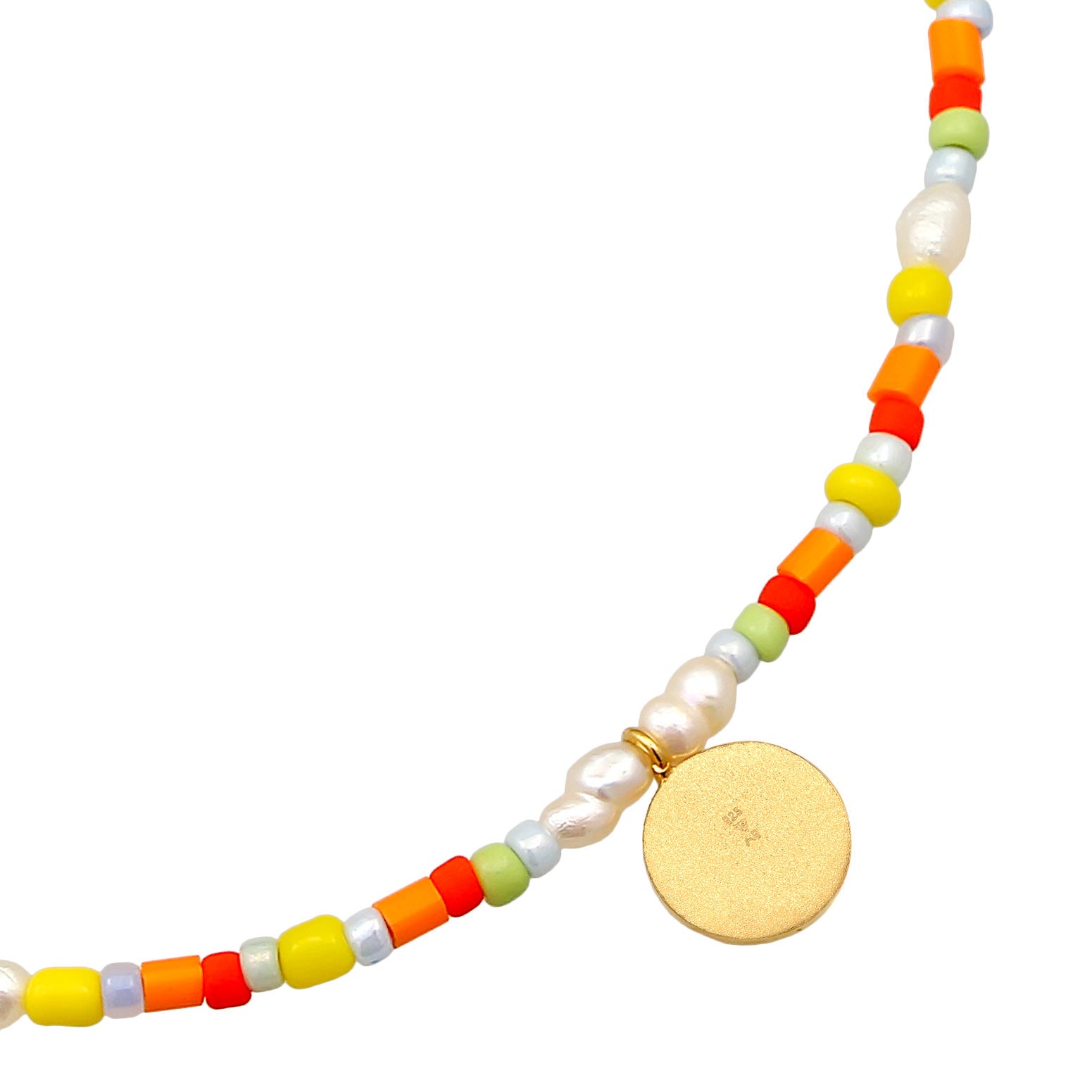 Gold - Elli | Choker Beads Bunt | 925er Sterling Silber Vergoldet