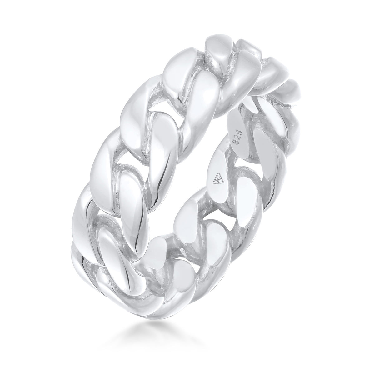 Silber - Elli | Bandring Chain | 925er Sterling Silber Vergoldet