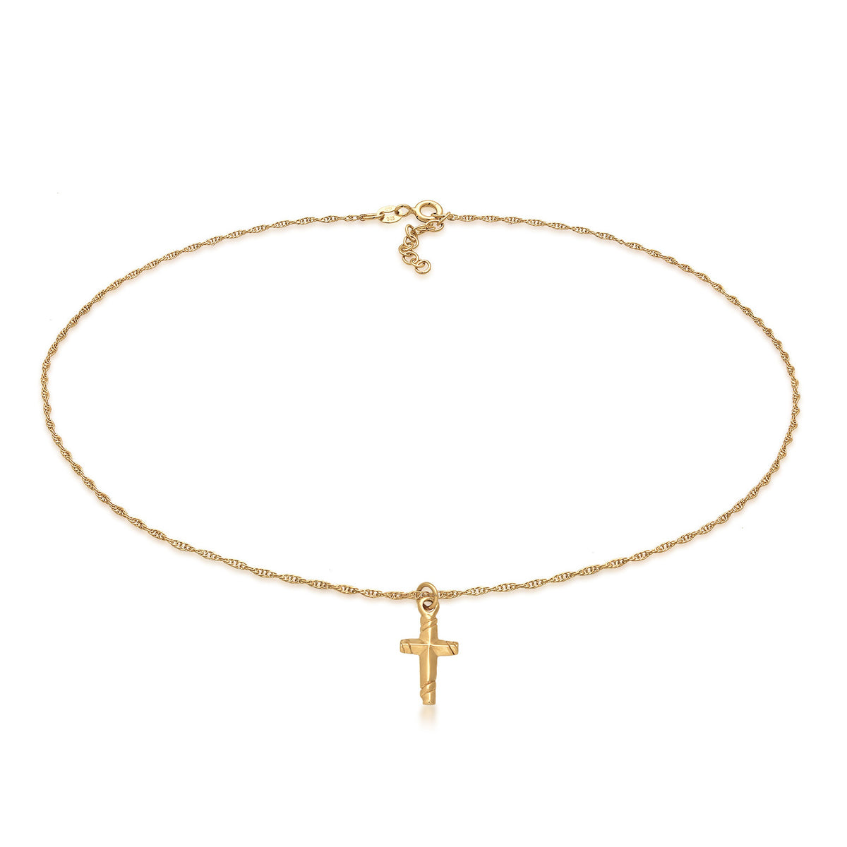 Gold - Elli | Choker Kreuz | 925er Sterling Silber
