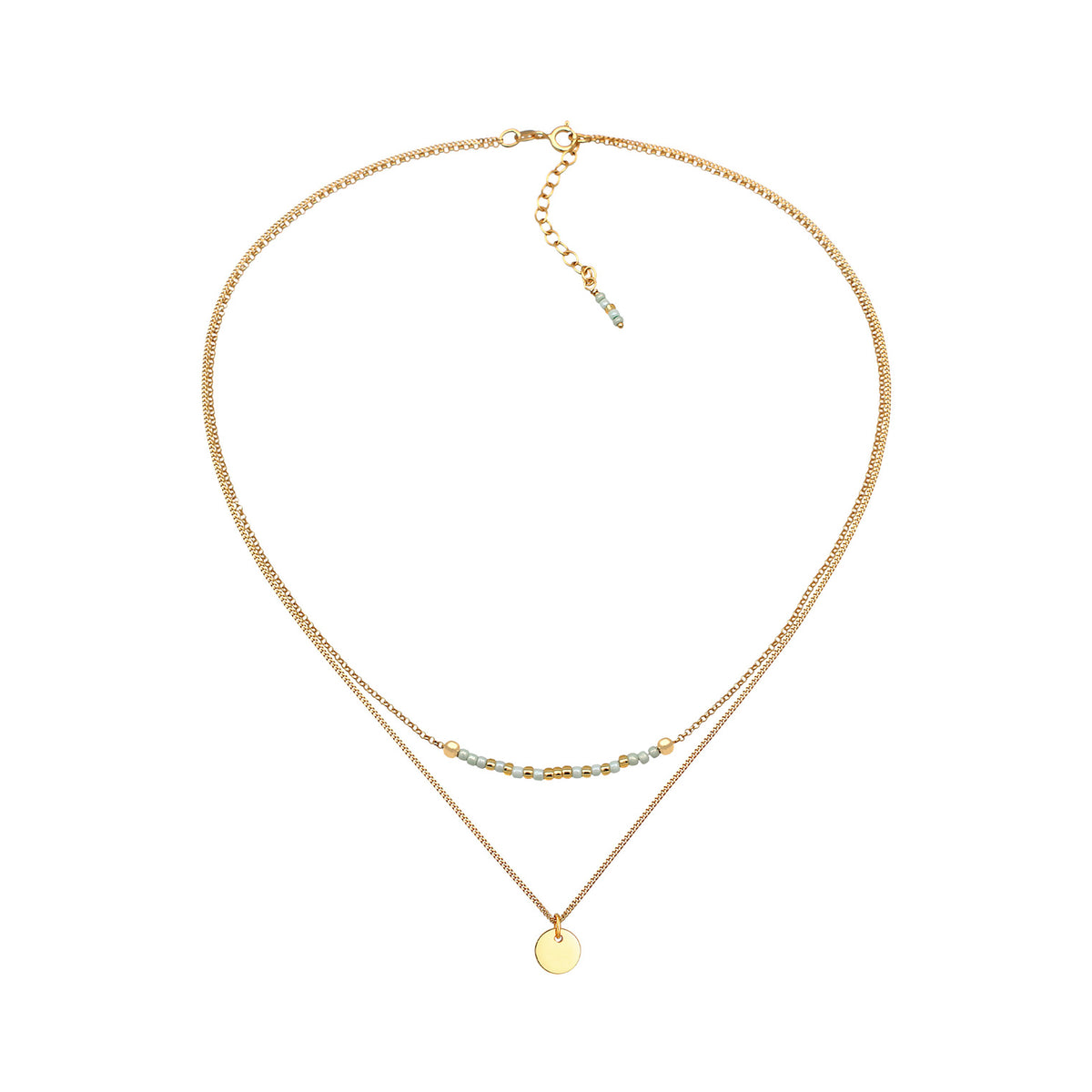 Gold - Elli | Layer-Halskette Plättchen | 925er Sterling Silber