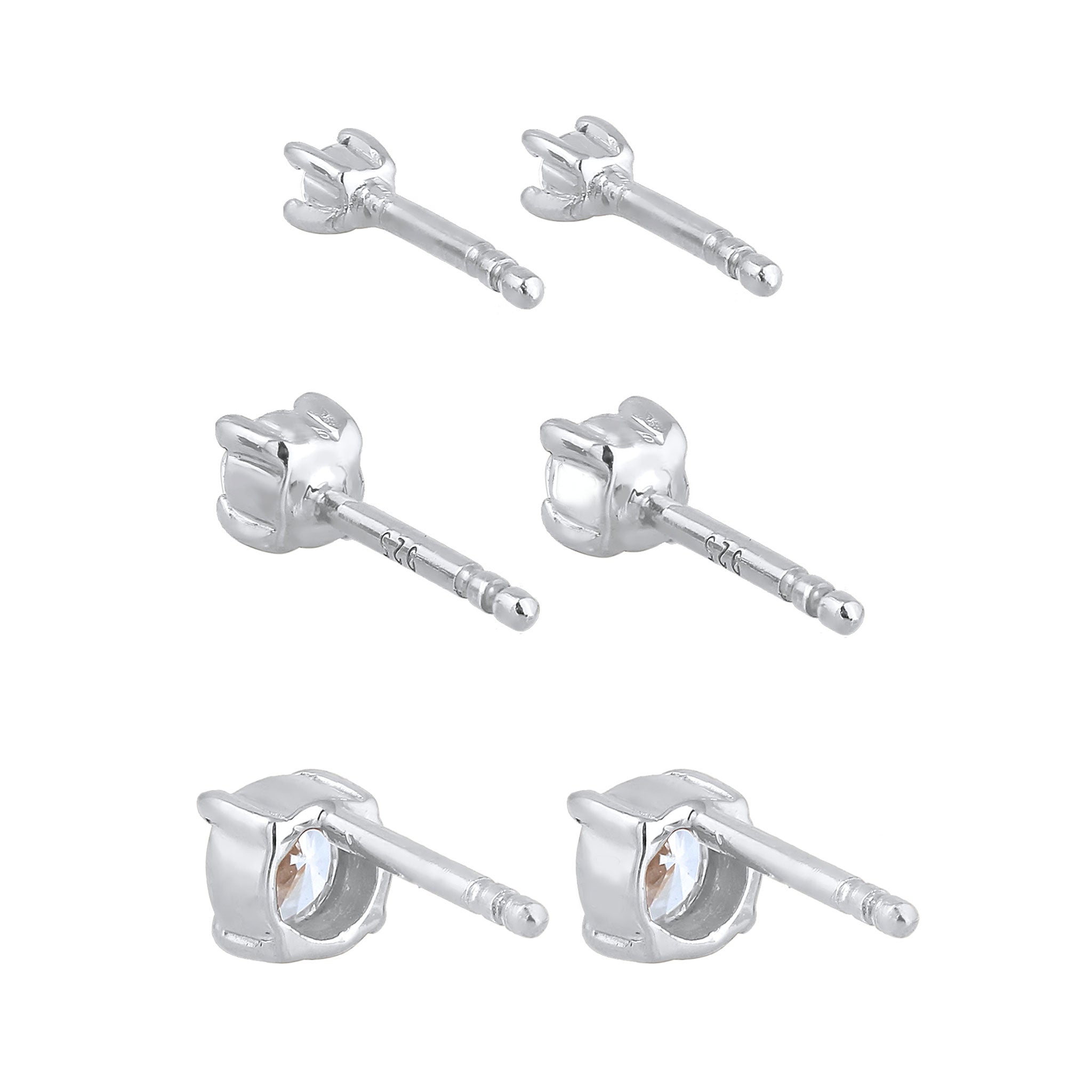 Silber - Elli | Ohrringset | Zirkonia (Weiß) | 925er Sterling Silber