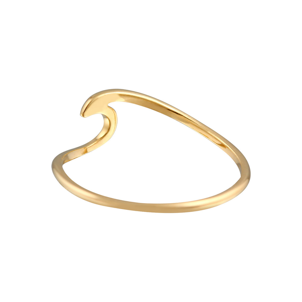 Gold - Elli PREMIUM | Ring Welle | 585er Gelbgold