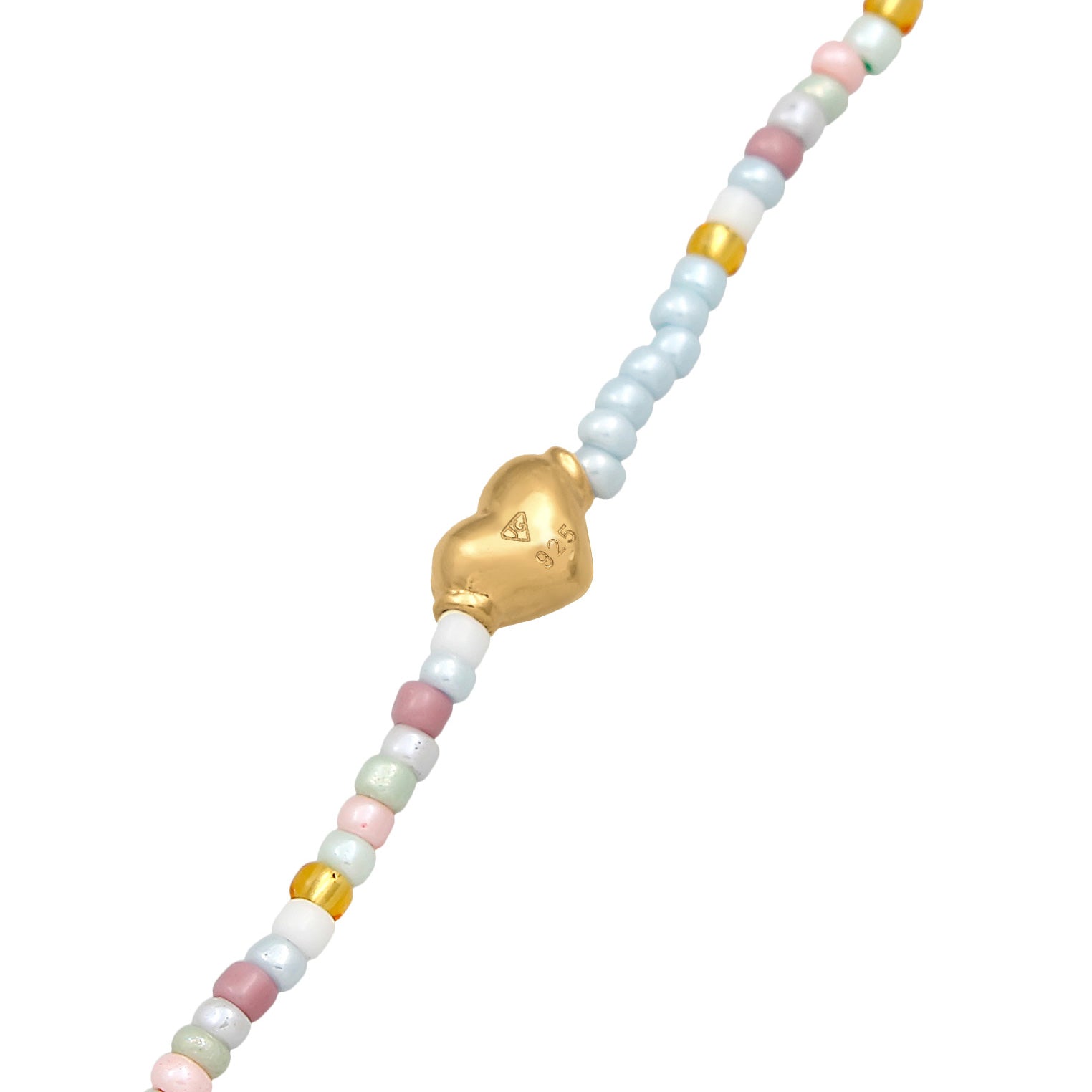 Gold - Elli | Choker Beads Herz | 925er Sterling Silber