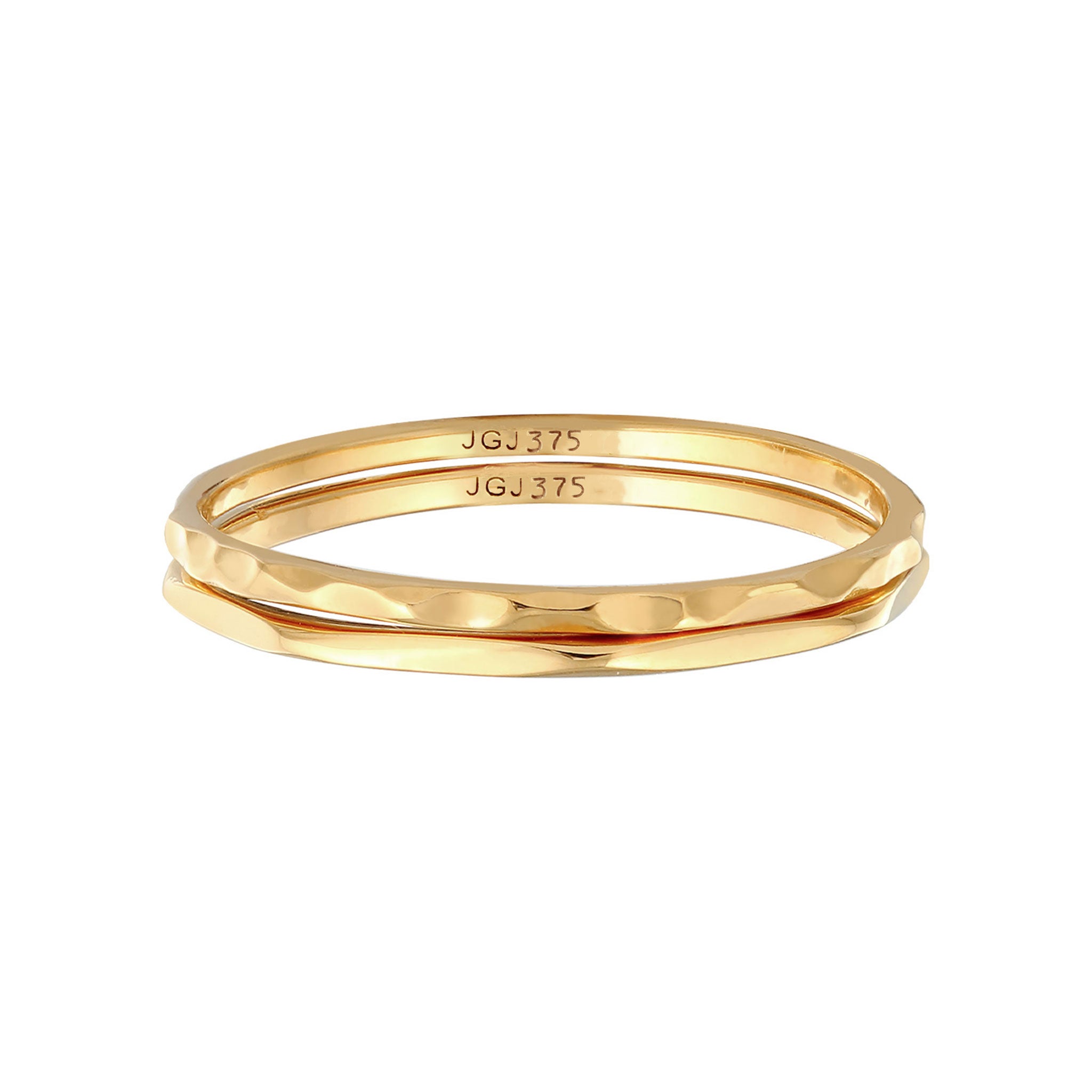 Gold - Elli PREMIUM | Stapelring Duo | 375er Gelbgold
