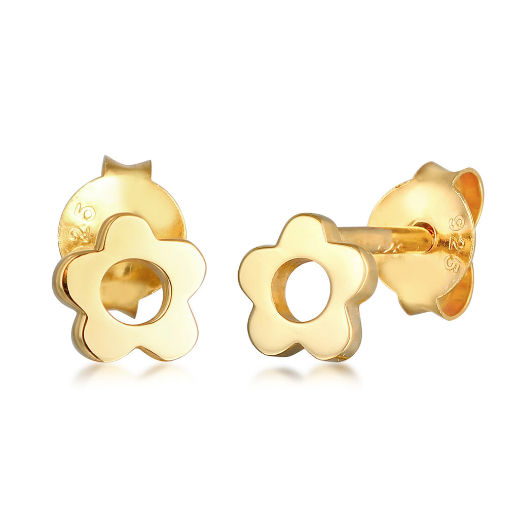 Gold - Elli | Ohrstecker Blume | 925er Sterling Silber