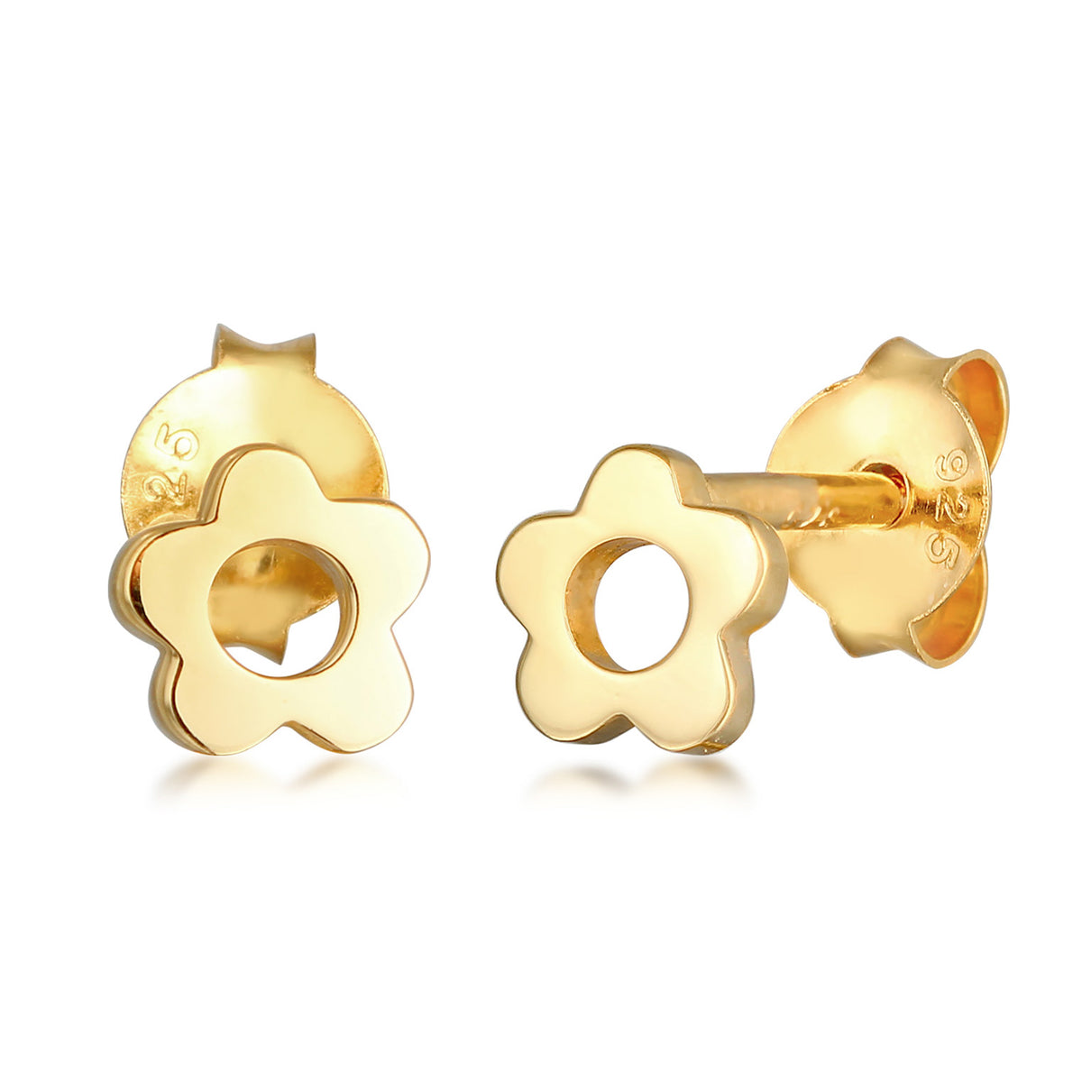 Gold - Elli | Ohrstecker Blume | 925er Sterling Silber