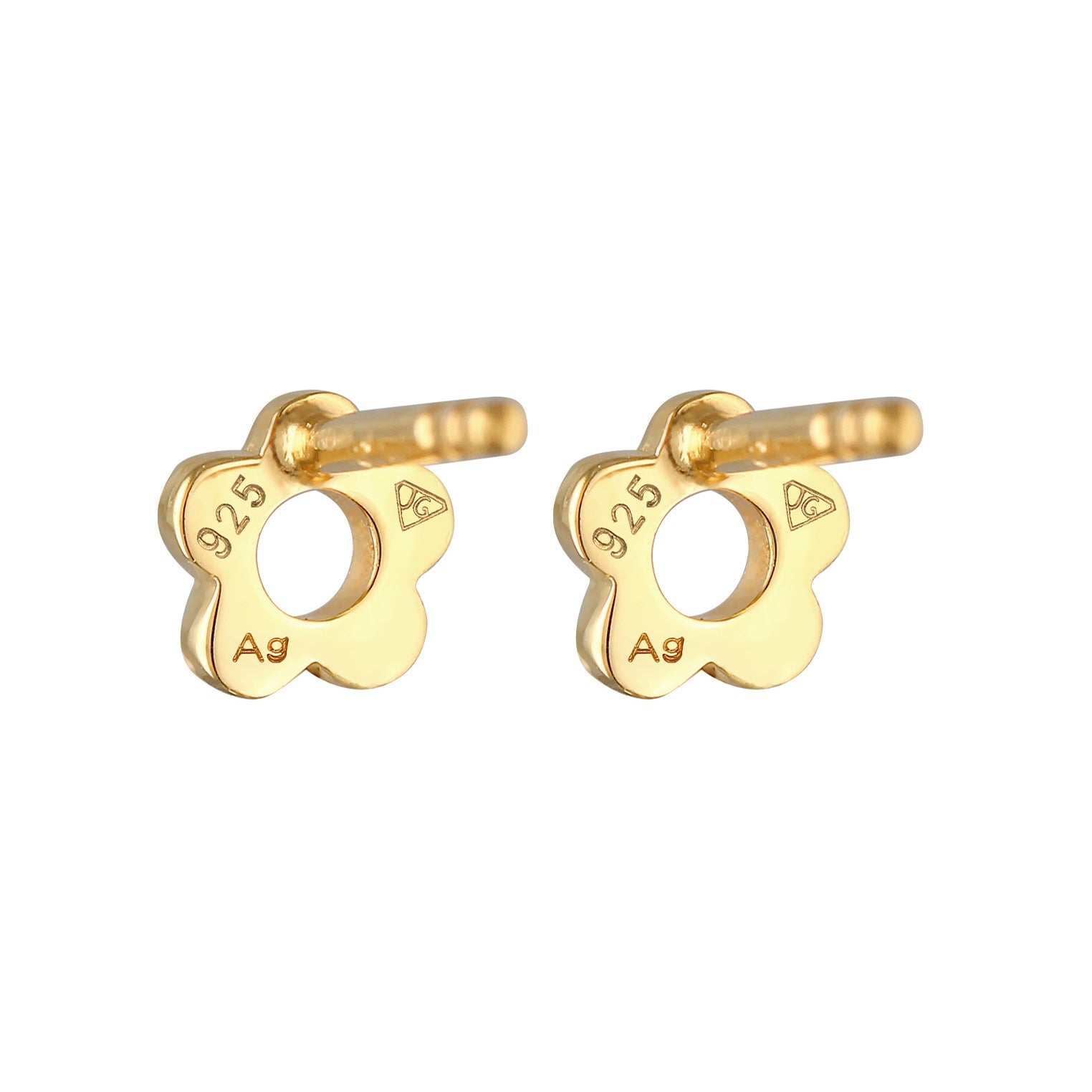 Gold - Elli | Ohrstecker Blume | 925er Sterling Silber