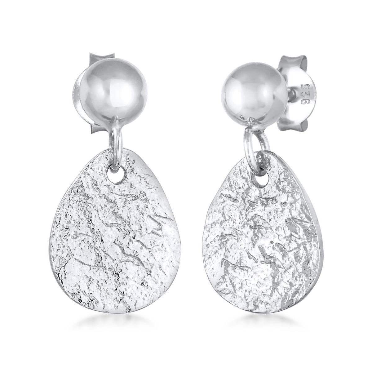 Silber - Elli | Ohrhänger Tropfen Organic | 925er Sterling Silber