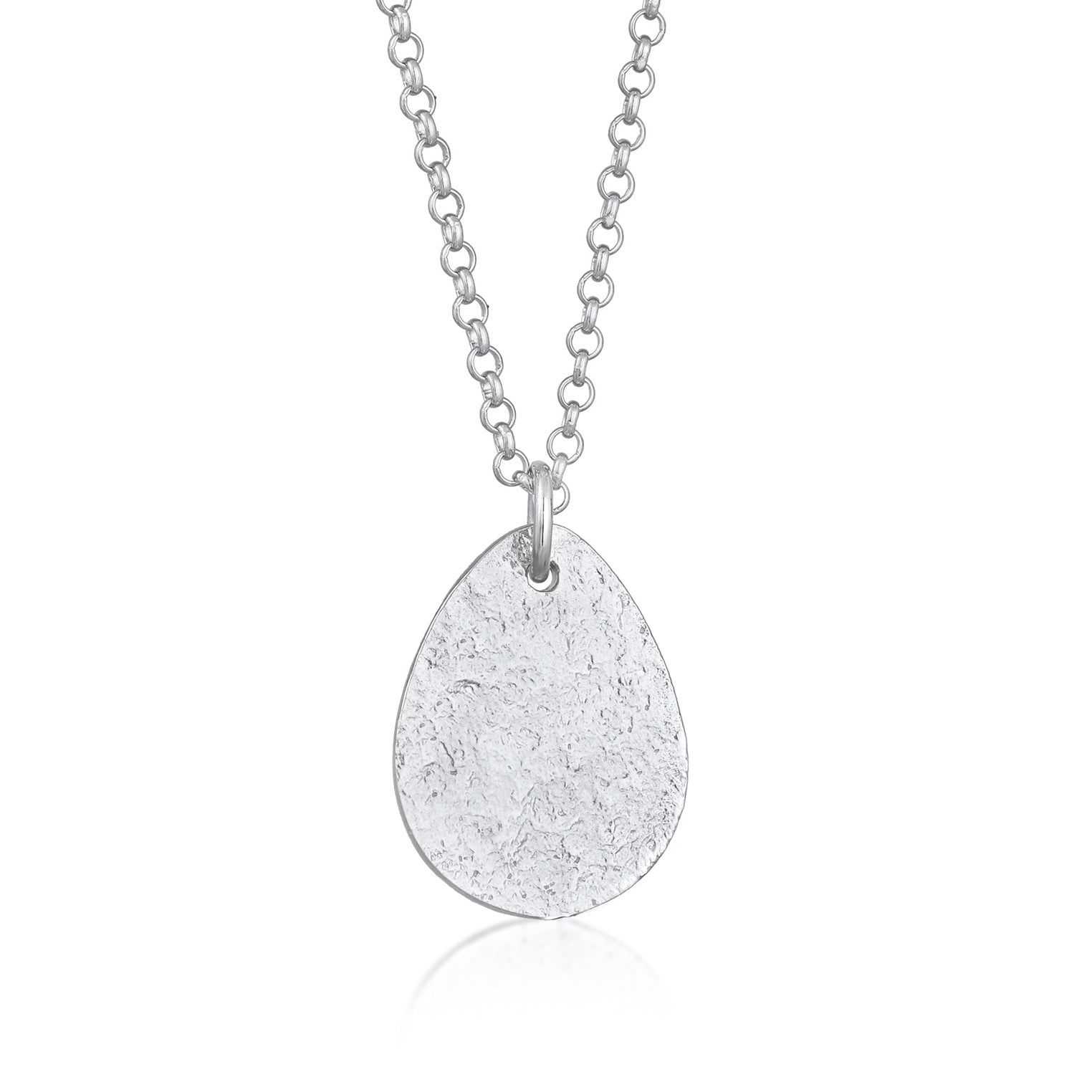 Silber - Elli | Halskette Plättchen Tropfen | 925er Sterling Silber
