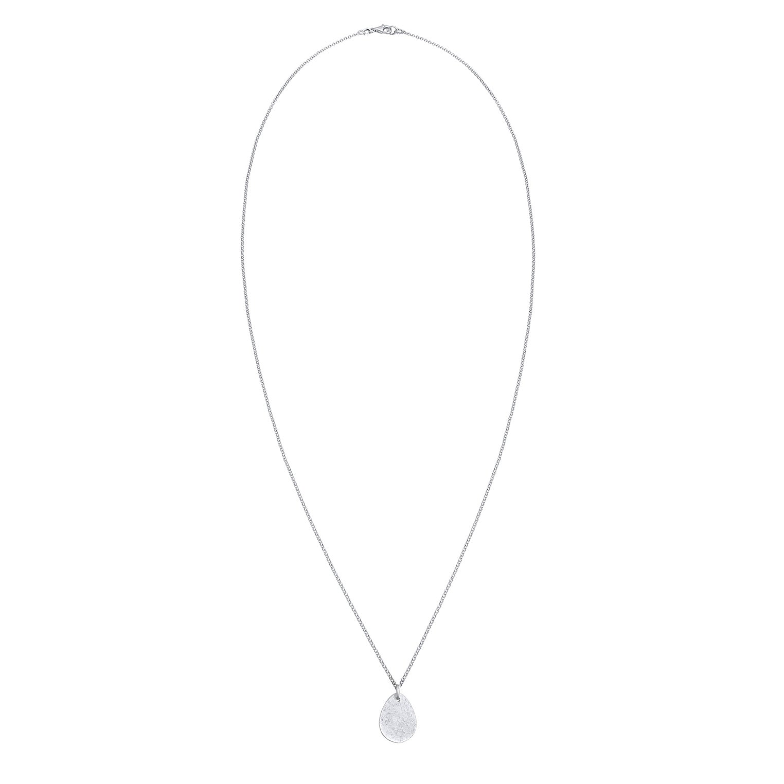 Silber - Elli | Halskette Plättchen Tropfen | 925er Sterling Silber