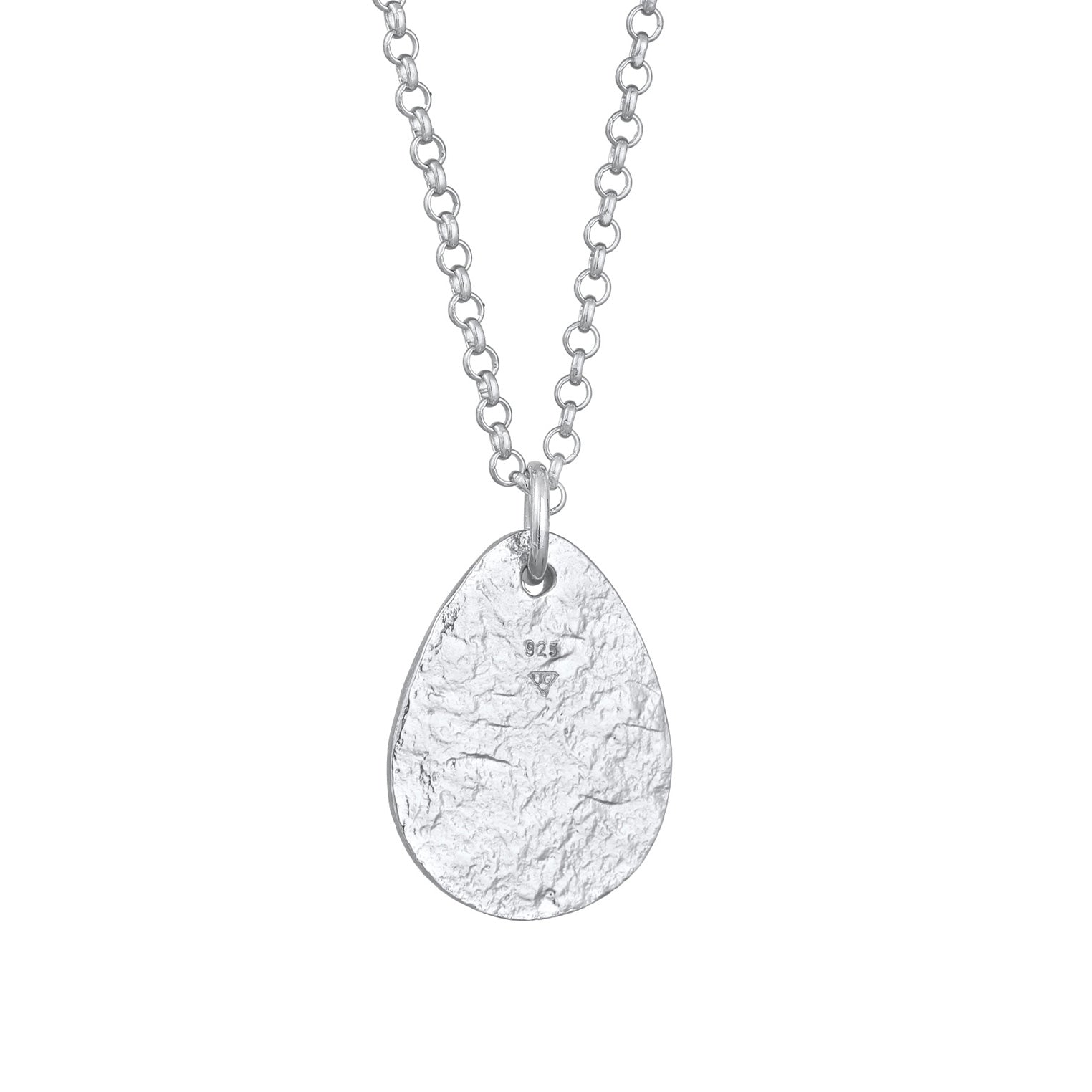 Silber - Elli | Halskette Plättchen Tropfen | 925er Sterling Silber