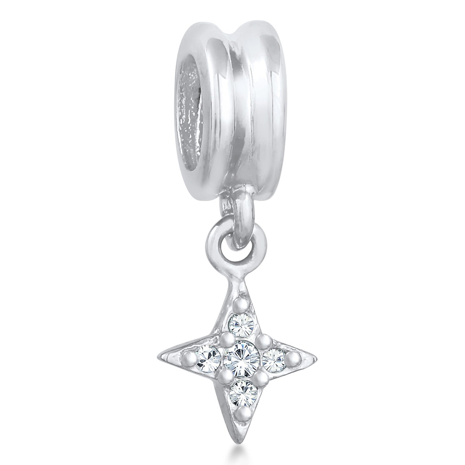 Silber - Nenalina | Bead Stern Star Kristall 925 Silber