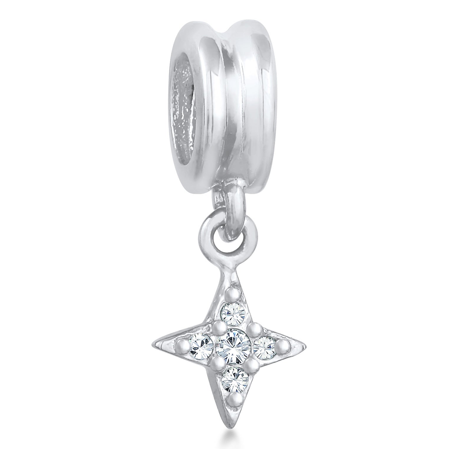 Silber - Nenalina | Anhänger Stern | Mit Kristallen von Swarovski® (Weiß) | 925er Sterling Silber