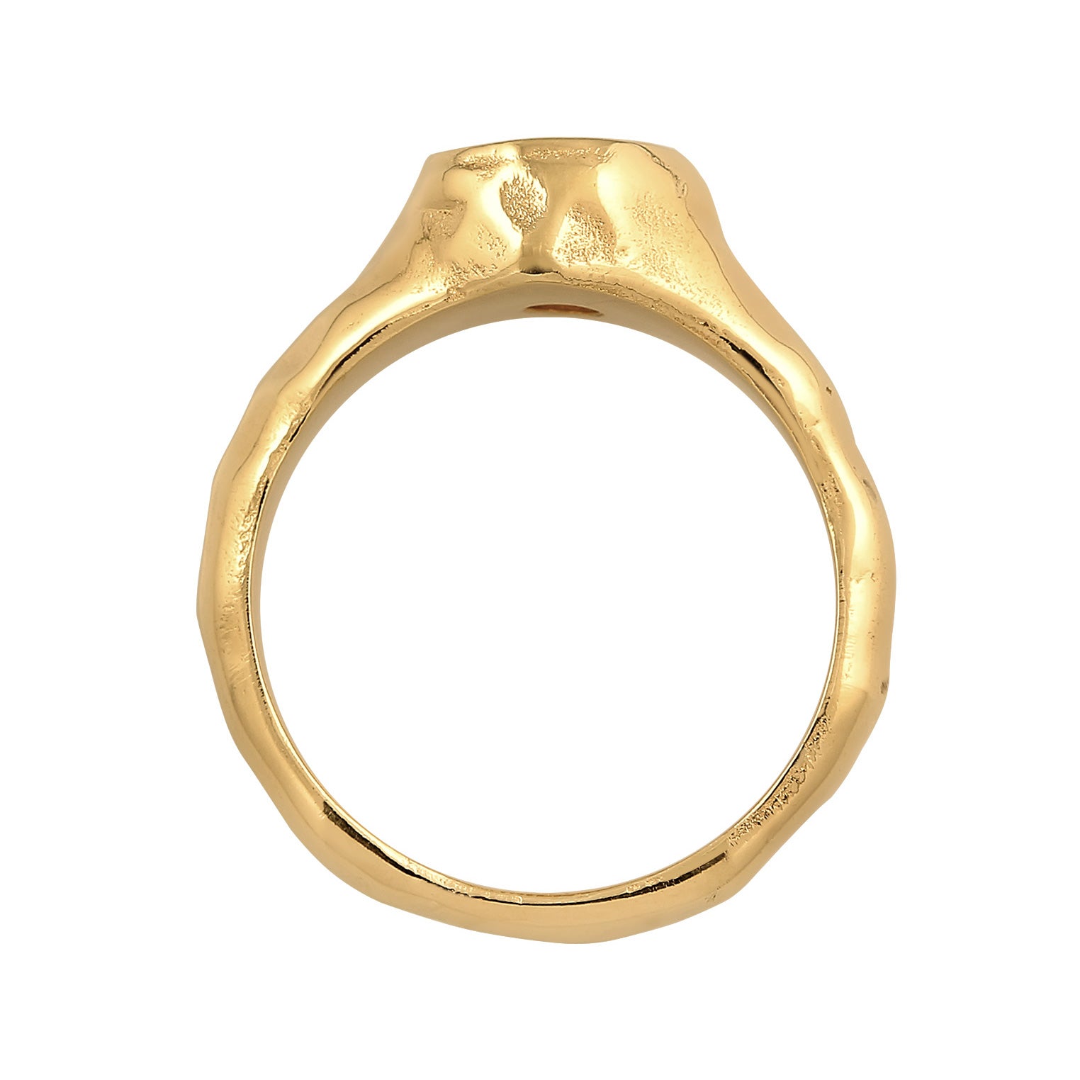 Gold - Elli PREMIUM | Siegelring Organic | Zirkonia ( Weiß ) | 925er Sterling Silber