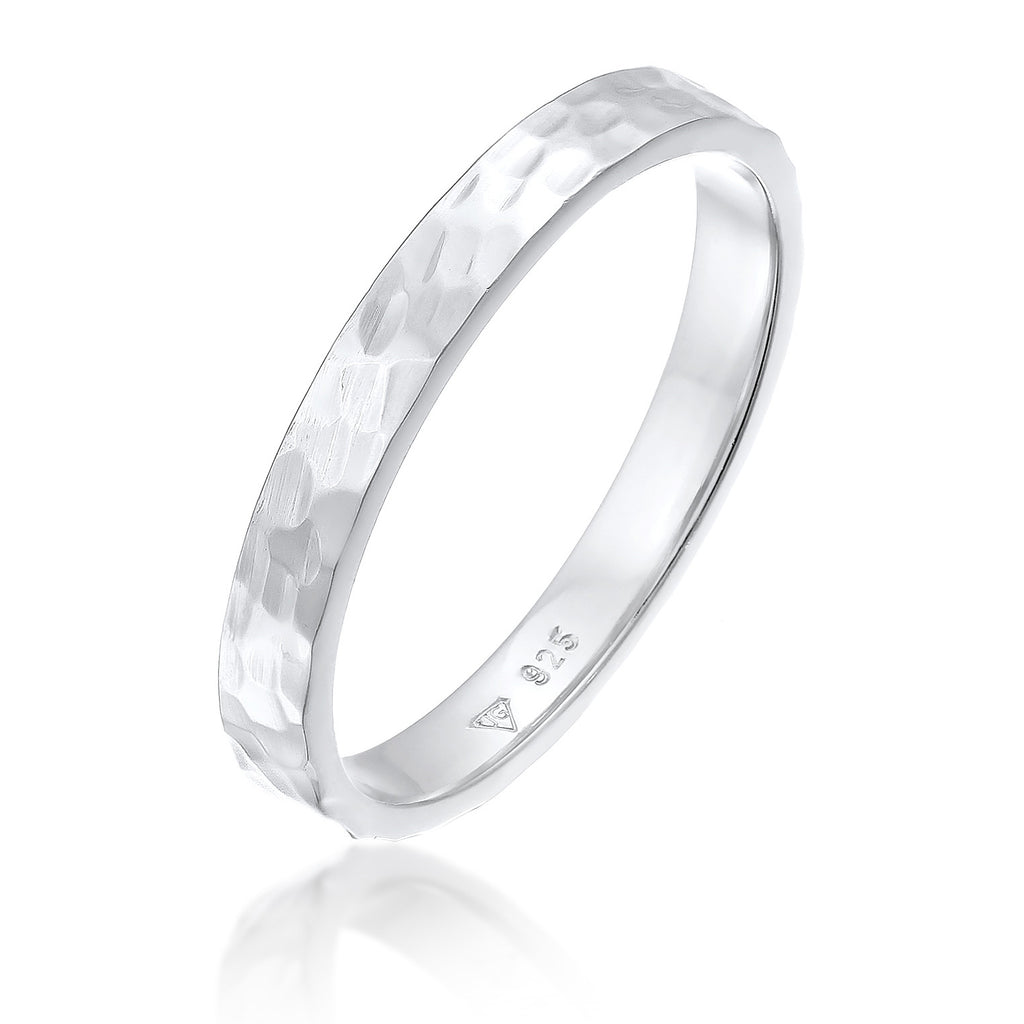 Silber - Elli | Pinky Ring Gehämmert | 925er Sterling Silber