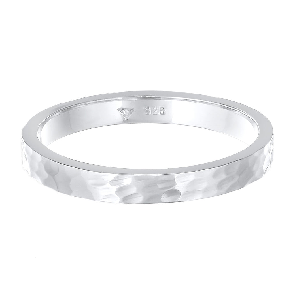 Silber - Elli | Pinky Ring Gehämmert | 925er Sterling Silber