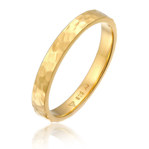 Gold - Elli | Pinky Ring Gehämmert | 925er Sterling Silber Vergoldet