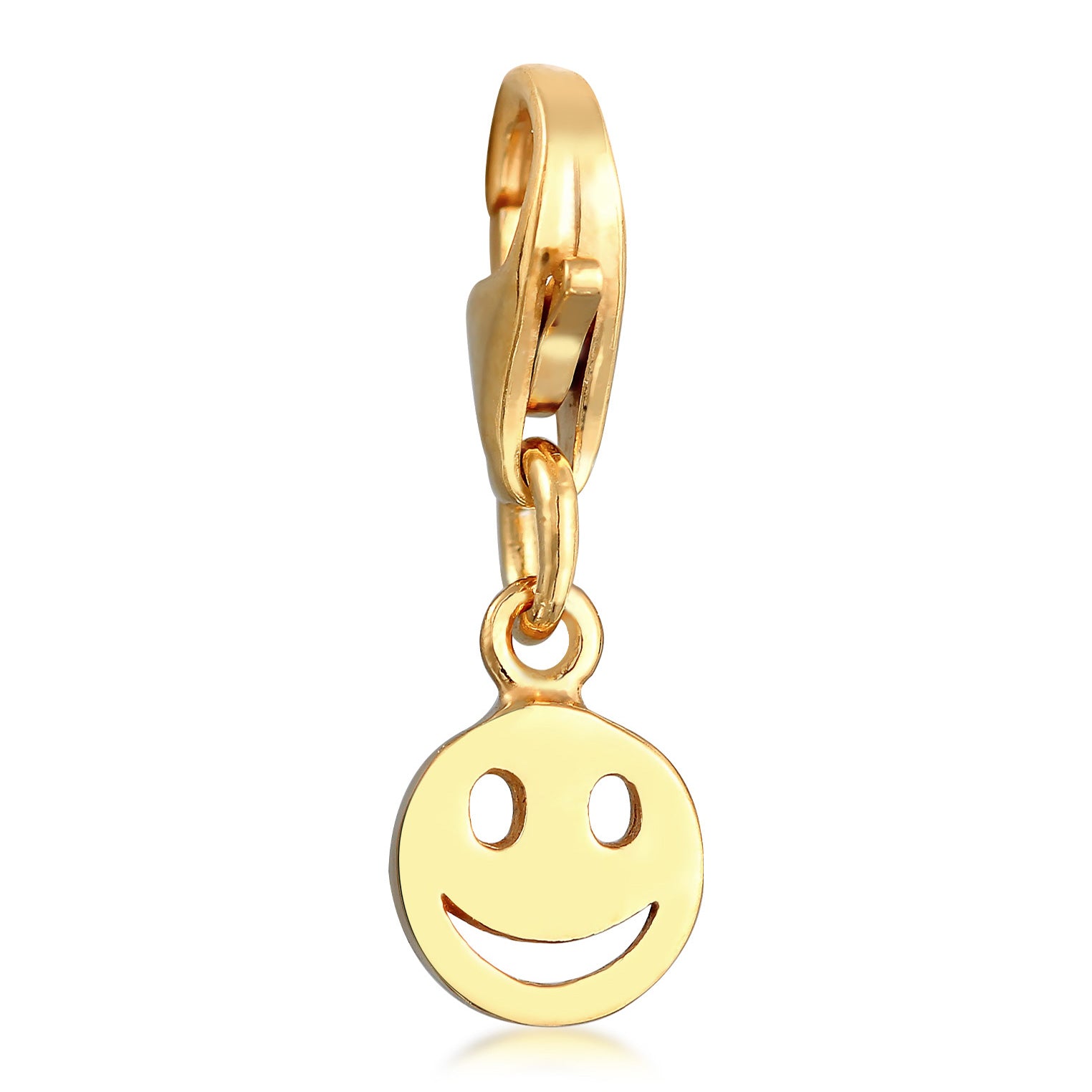 Gold - Nenalina | Anhänger mit Smiling Face | 925er Sterling Silber Vergoldet