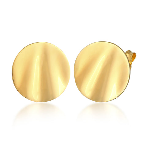 Gold - Elli | Ohrstecker Rund | 925er Sterling Silber