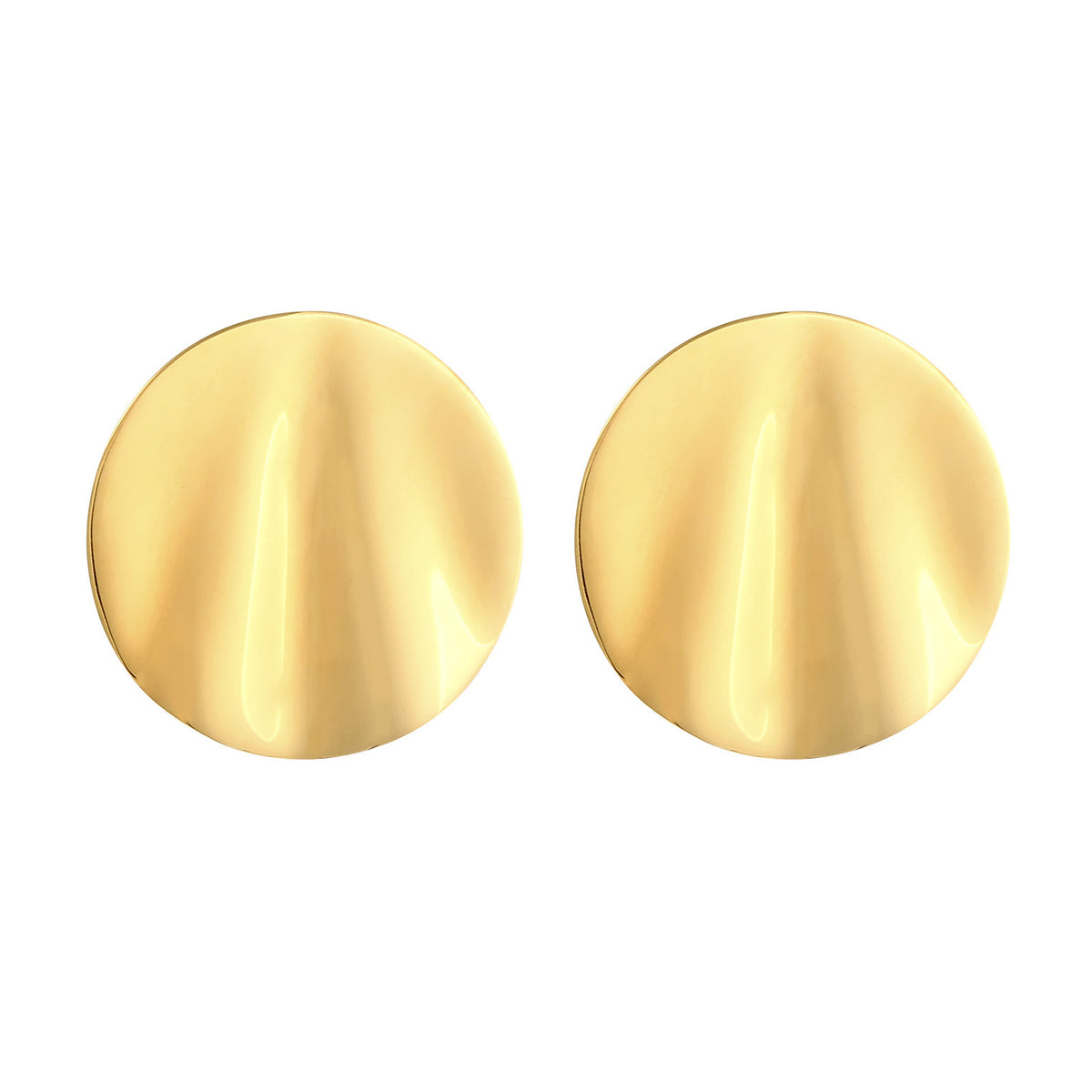 Gold - Elli | Ohrstecker Rund | 925er Sterling Silber