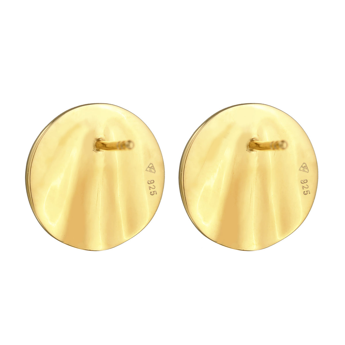 Gold - Elli | Ohrstecker Rund | 925er Sterling Silber