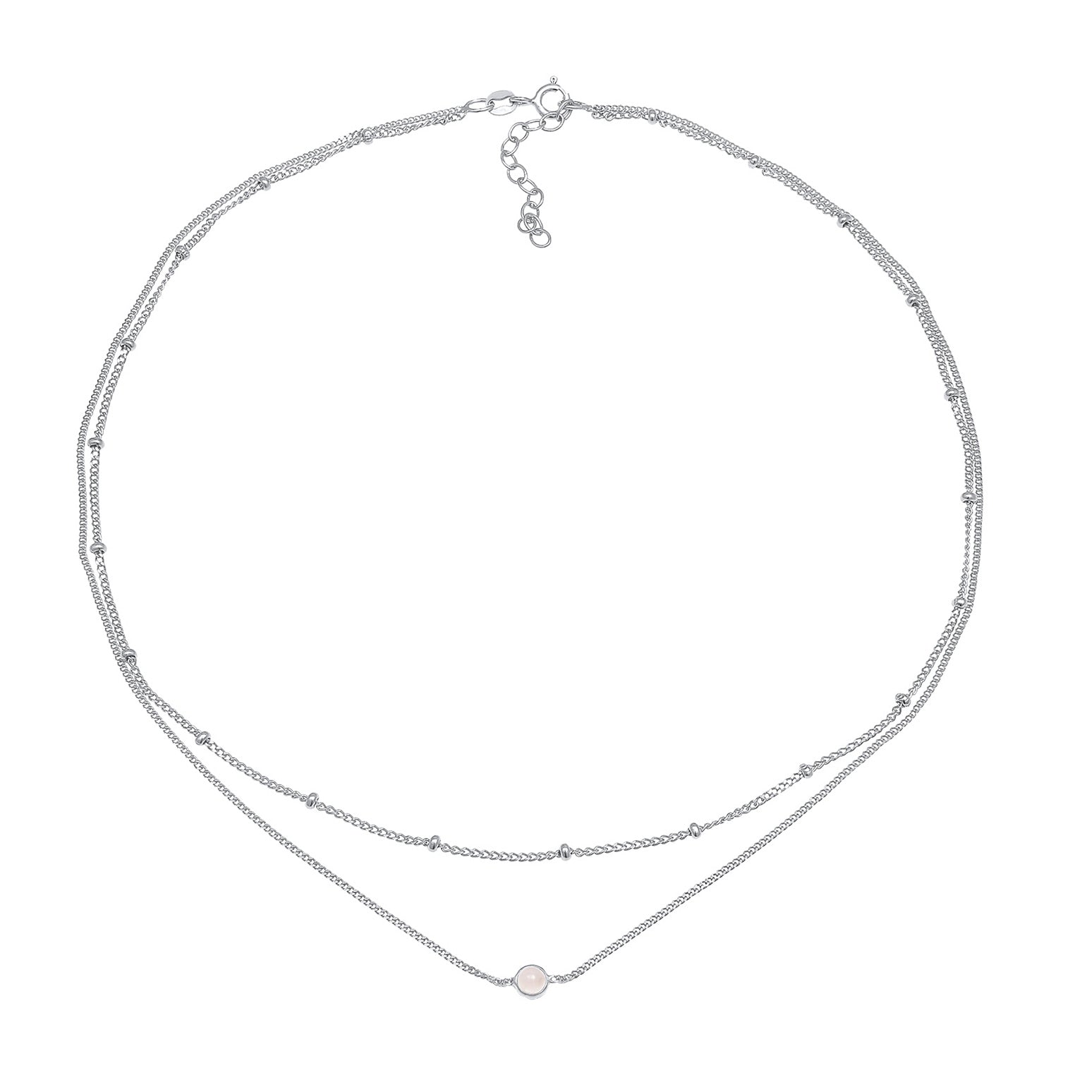 Silber - Elli | Choker | Quarz (Rosa) | 925 Sterling Silber