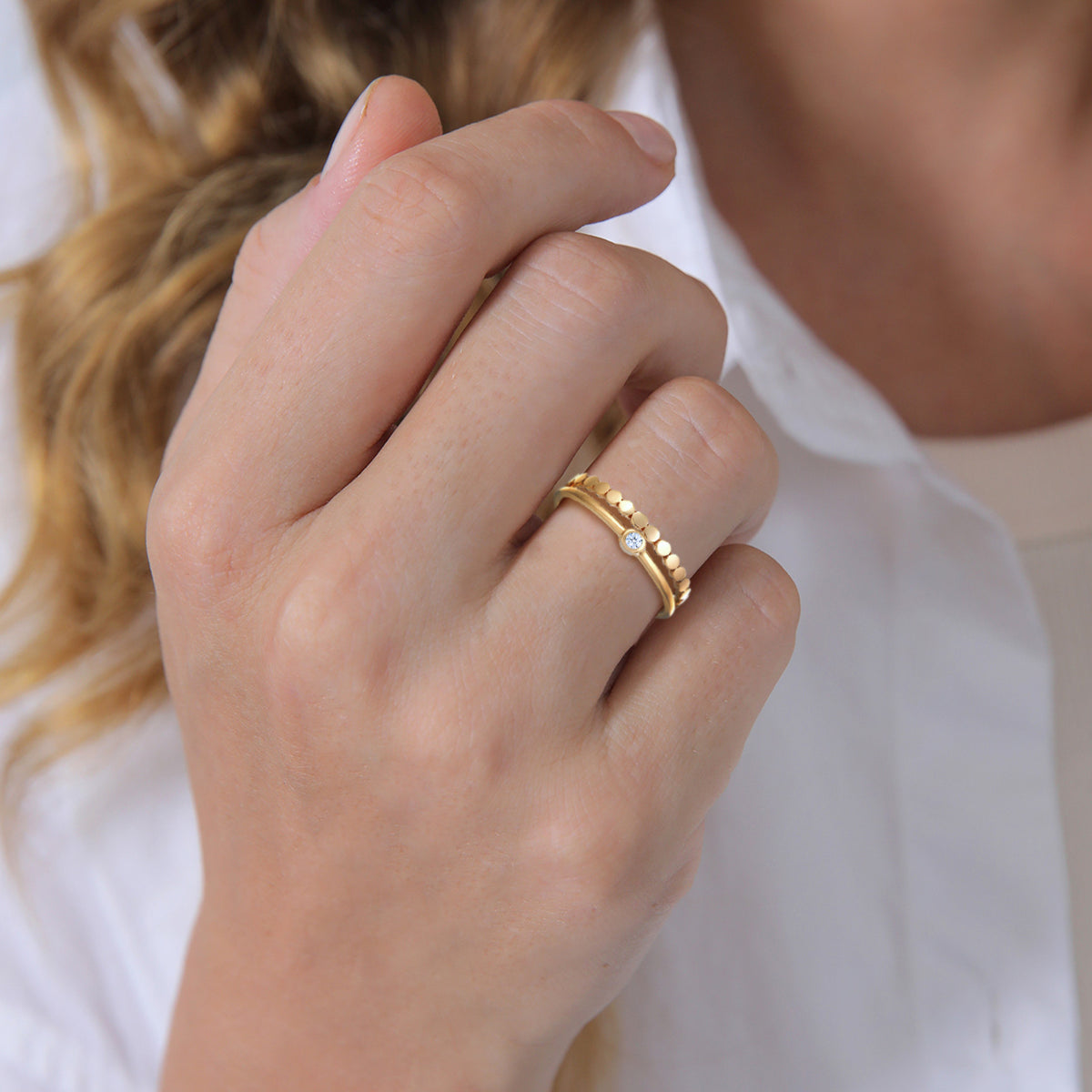 Gold - Elli DIAMONDS | Ring-Set Solitär | Diamant (0,3 ct.) | 375er Gelbgold