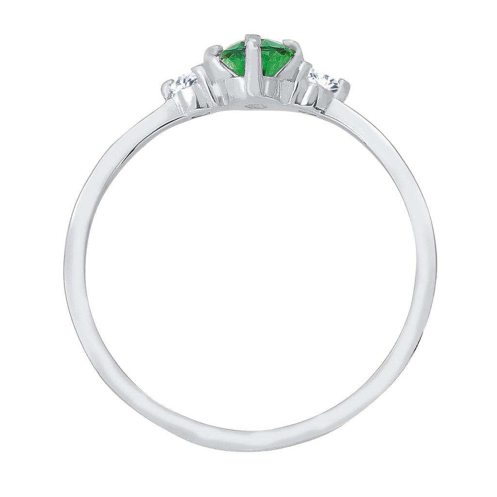 Silber - Elli | Verlobungsring | Zirkonia (Grün) | 925 Sterling Silber