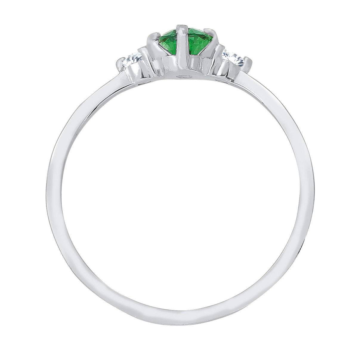 Silber - Elli | Verlobungsring | Zirkonia (Grün) | 925 Sterling Silber