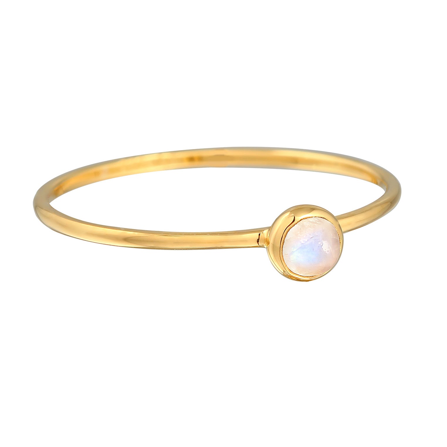 Gold - Elli PREMIUM | Solitär-Ring Fein | Mondstein (Weiß) | 375er Gelbgold