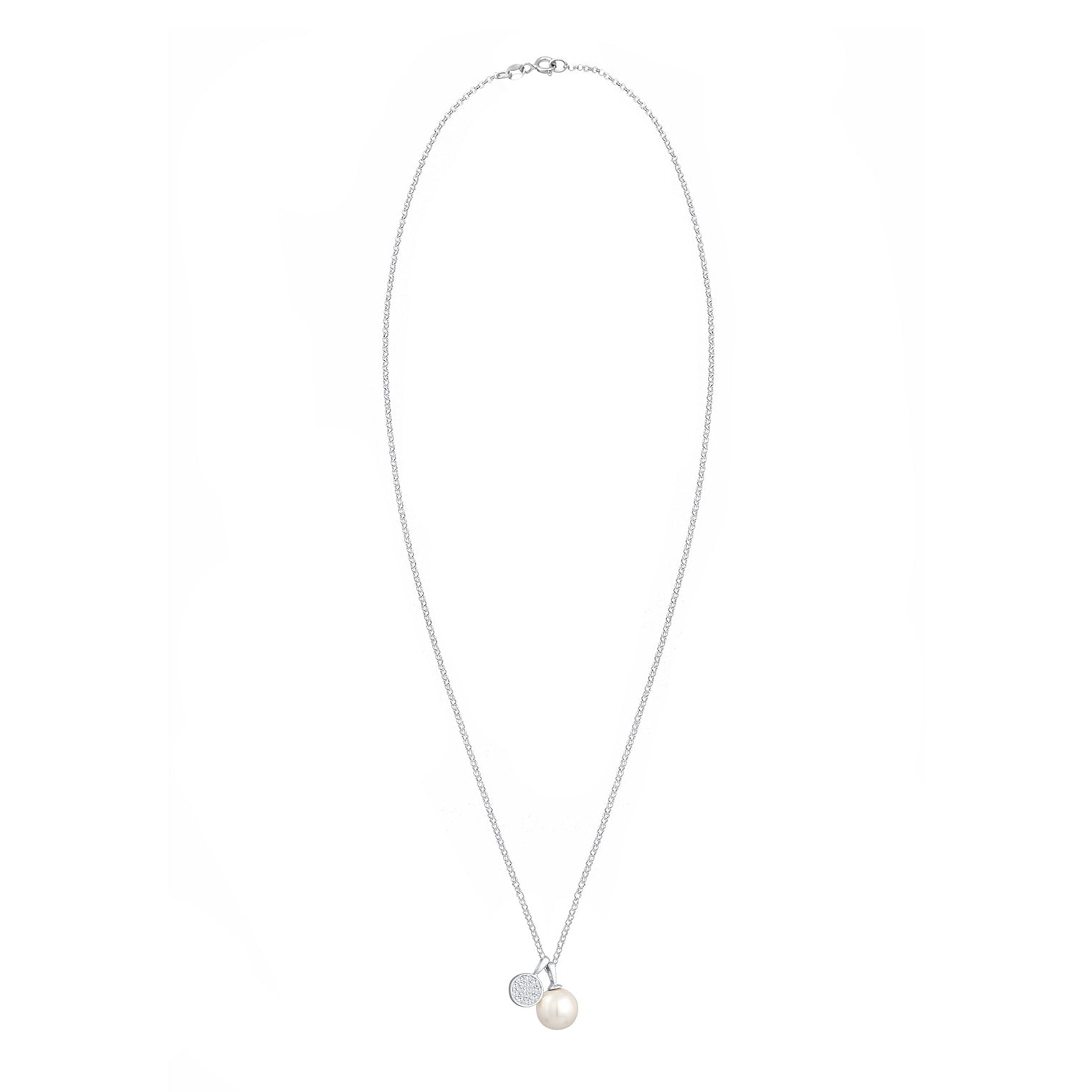 Silber - Nenalina | Zirkonia Plättchen Synthetische Perle 925 Silber