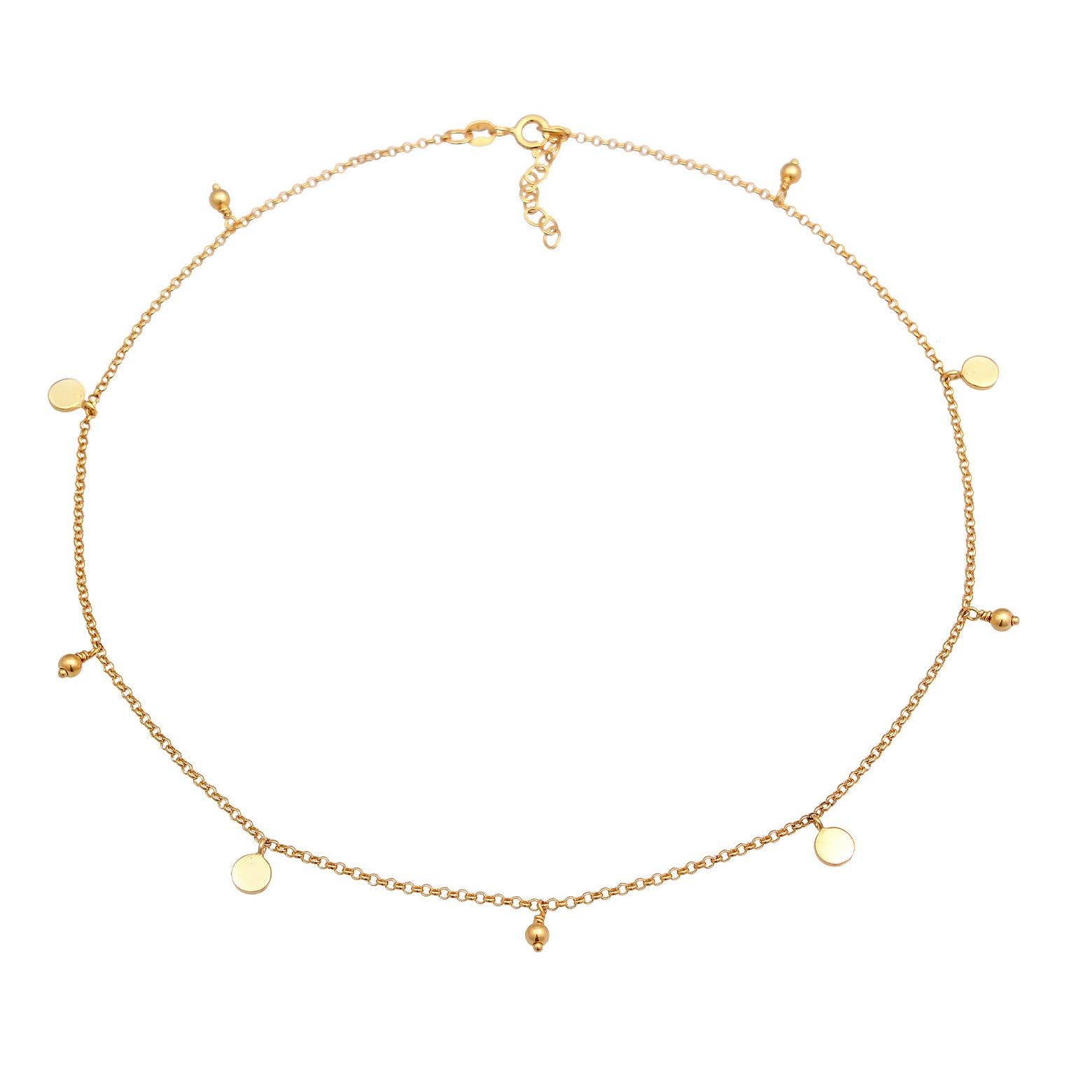 Gold - Elli | Choker Plättchen | 925er Sterling Silber