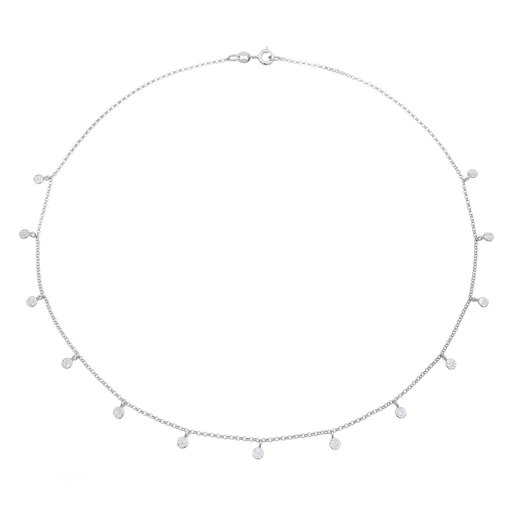 Silber - Elli | Halskette Plättchen Matt | 925er Sterling Silber